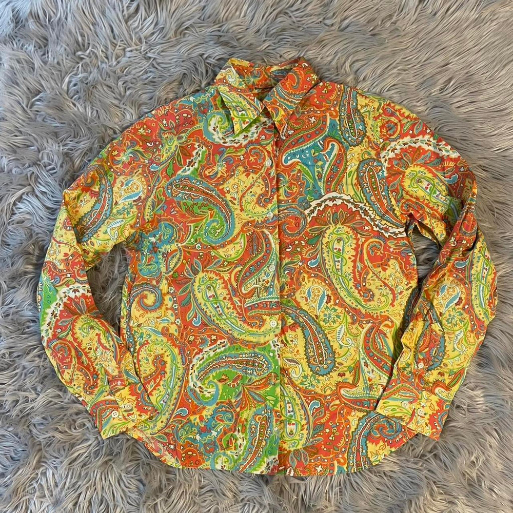 Lauren Ralph Lauren 90s womens colorful paisley size S
